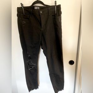 Abercrombie & Fitch black destroyed skinny jeans